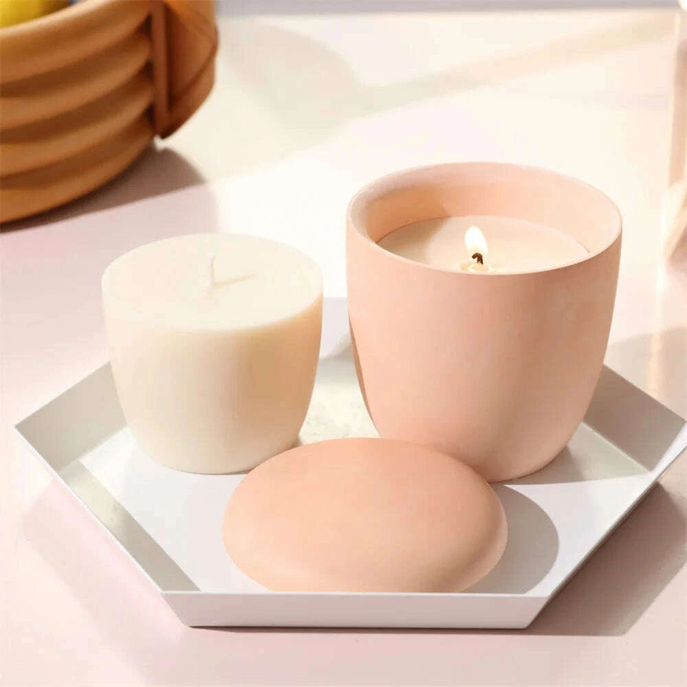 KIMLUD, Boowan Nicole Candle Jar Silicone Mold and 7oz Candle Refill Mold Reusable Concrete Cement Candle Vessel Mould Home Decor, KIMLUD Womens Clothes