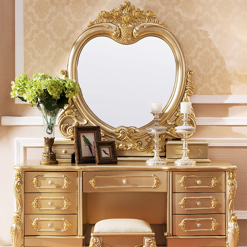 Ivory White Lacquered Dressing Table Six-Drawer — Ivory | KIMLUD