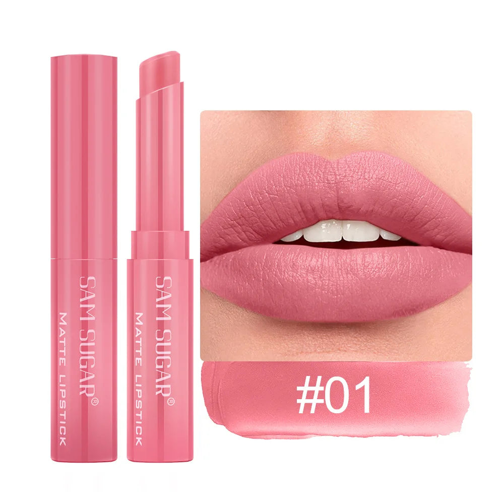 Nude Matte Lip Gloss 6 Colors Long-lasting Velvet Lipstick Waterproof Non-fade Non-stick Cup Lipsticks Women Makeup Cosmetics