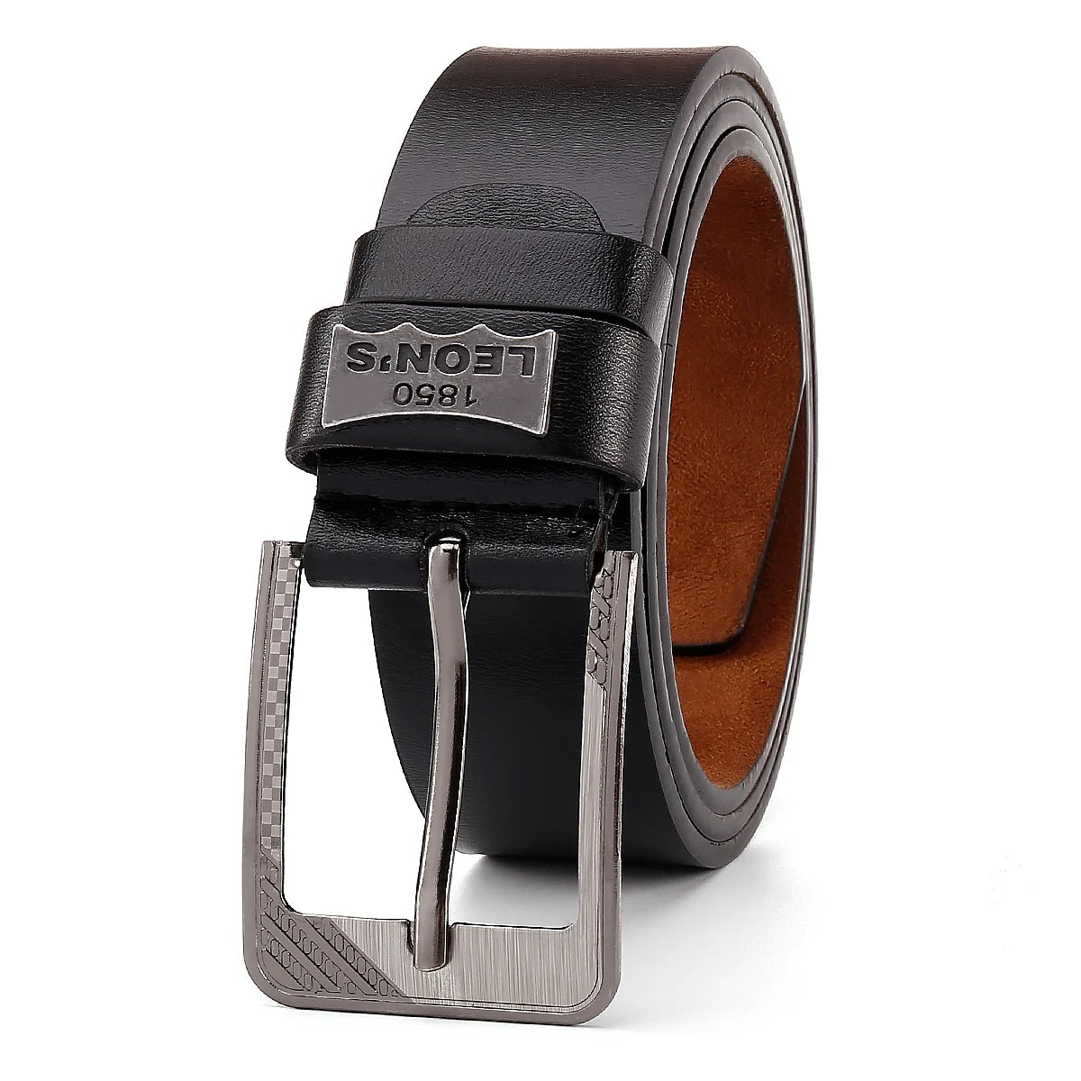 【LEON'S】 Buckle Leather Casual Jeans Belt Men High Quality Retro Luxury Male Strap Cintos 3 Colors 2023 NEW