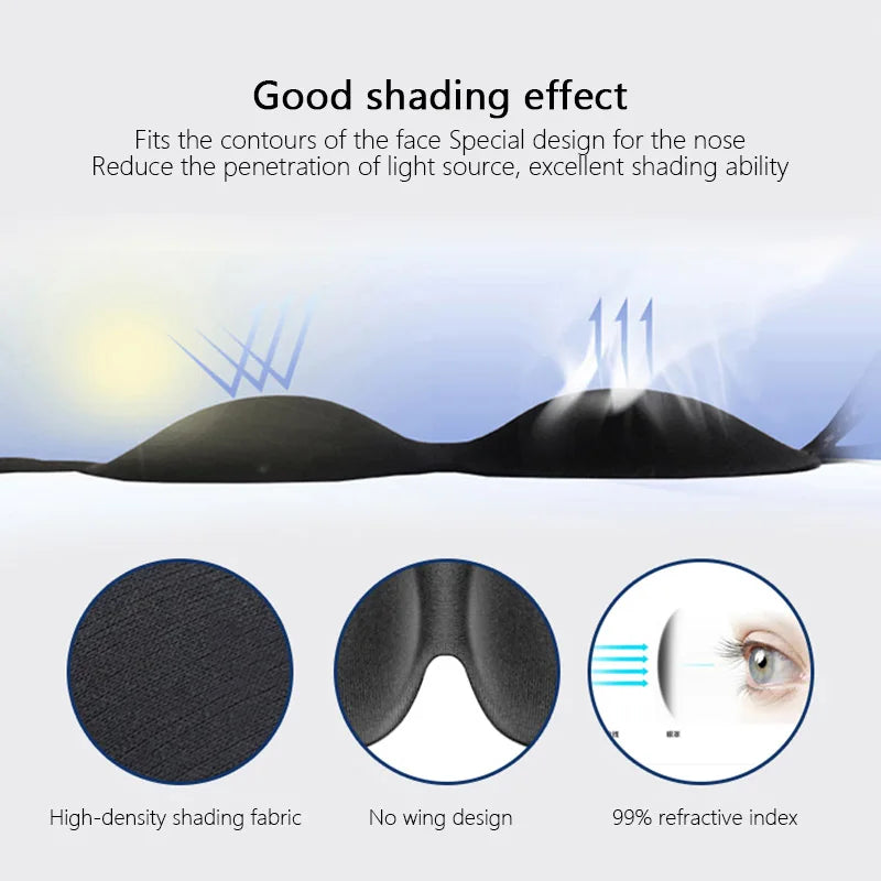 Sleep Mask Blockout Eye Mask for Side Sleeper Women Men Portable Blindfold Travel Sleeping Aid Eye Cover Slaapmasker