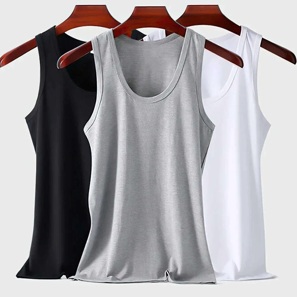 KIMLUD, Men Vest Pure Cotton Breathable Solid Motion Men’s Underwears Cotton Undershirts L-4XL Waistcoat For Men Sports Fitness Vest, KIMLUD Womens Clothes