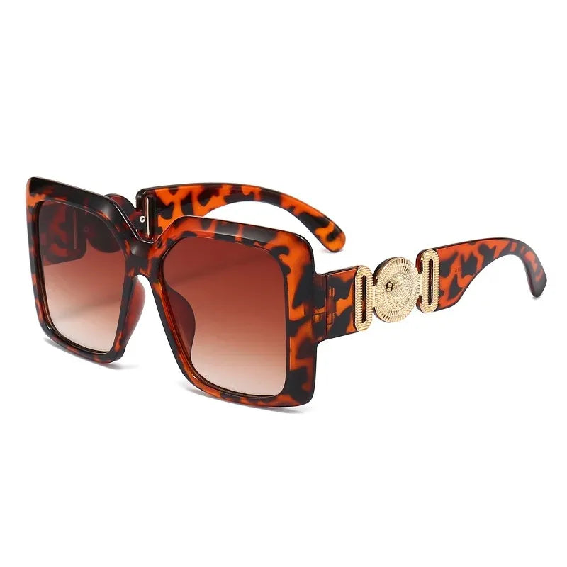 Big Square Frame Sunglasses For Men Women Brand Design Luxury Vintage Fashion Male Ladies Driving Black Sun Glasses Eyewear 2024