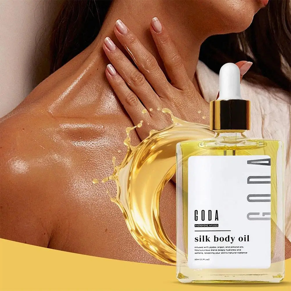 Silk Body Oil Brightens Mature Skin — Pale Champagne-Gold | KIMLUD