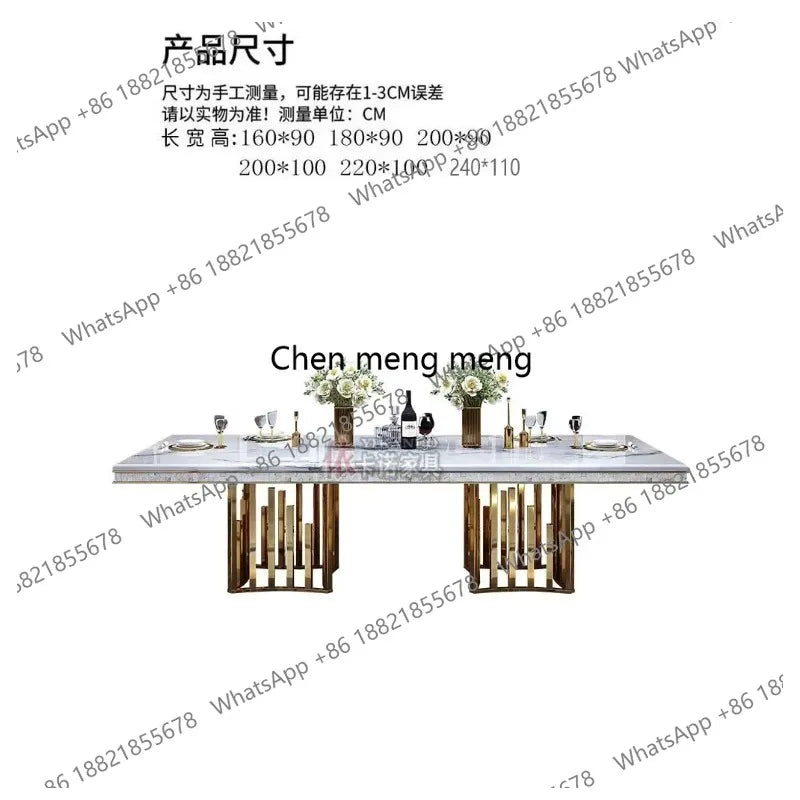 Gold-Framed Marble Dining Table Luxury — White | KIMLUD