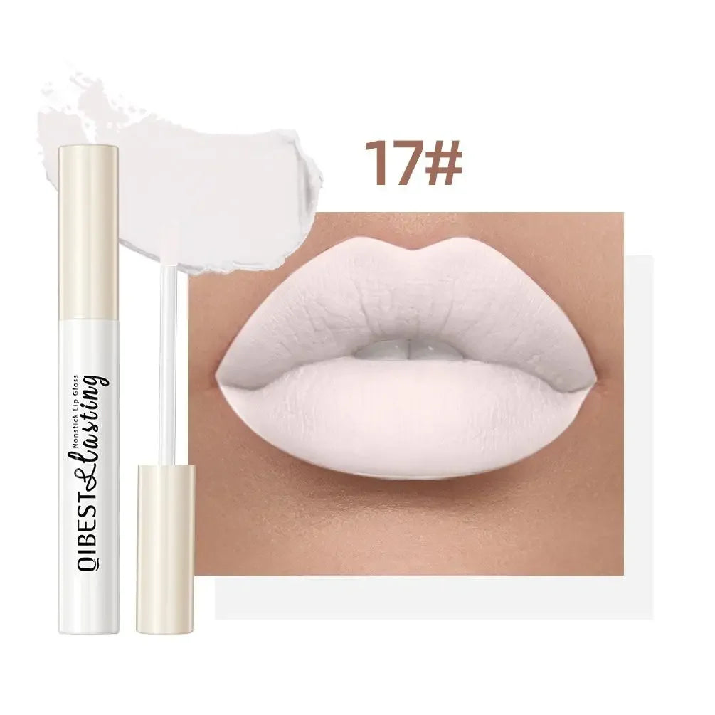 Nude Matte Lip Gloss 24 Colors Long-lasting Velvet Lipstick Waterproof Non-stick Cup Sexy Red Dark Lip Tint Makeup Cosmetic