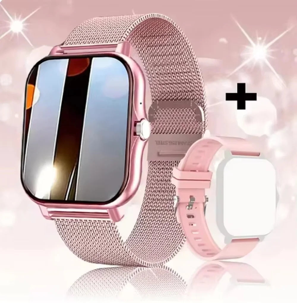 Carbon Fibre Framed Smart Watch Blood Oxygen Monitor — Pink | KIMLUD