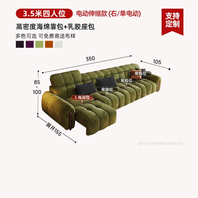 Chinese Style Living Room Sofa Multifunctional Smart Seating — Olive Green | KIMLUD