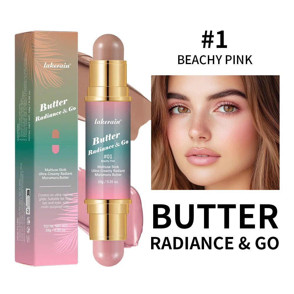 Physicians Butter Glow And Go Multiuse Stick Double Headed Bronzer Blush For Cheeks Eyes Lips Long Lasting Matte Glow Makeup