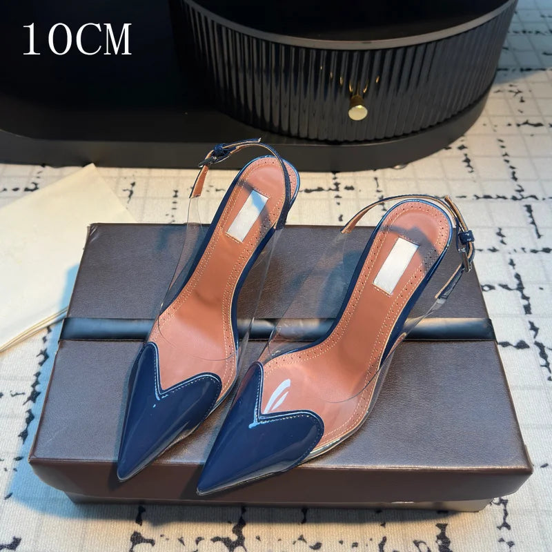 Transparent PVC Pointed Stiletto Pumps — Clear | KIMLUD