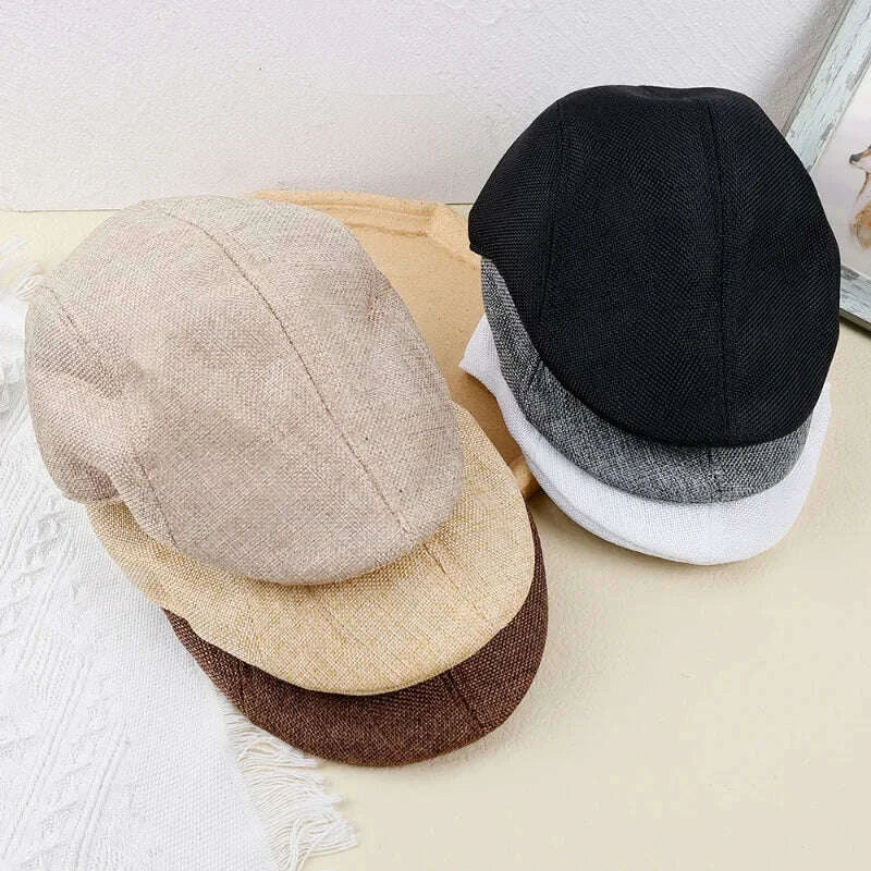 KIMLUD, Men Spring and Summer Berets British Style Beret Hat Retro England Hats Male Fashion Hats Peaked Painter Caps for Dad, KIMLUD Womens Clothes