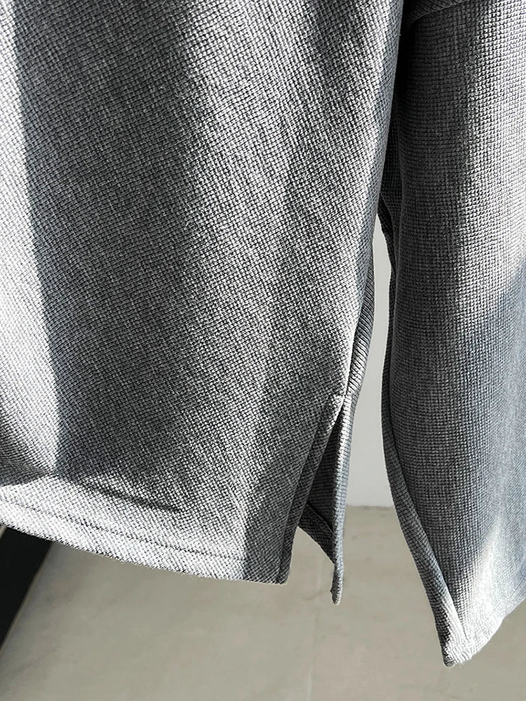 Sweatshirt – Irregular Pleated – Jersey – Black | KIMLUD