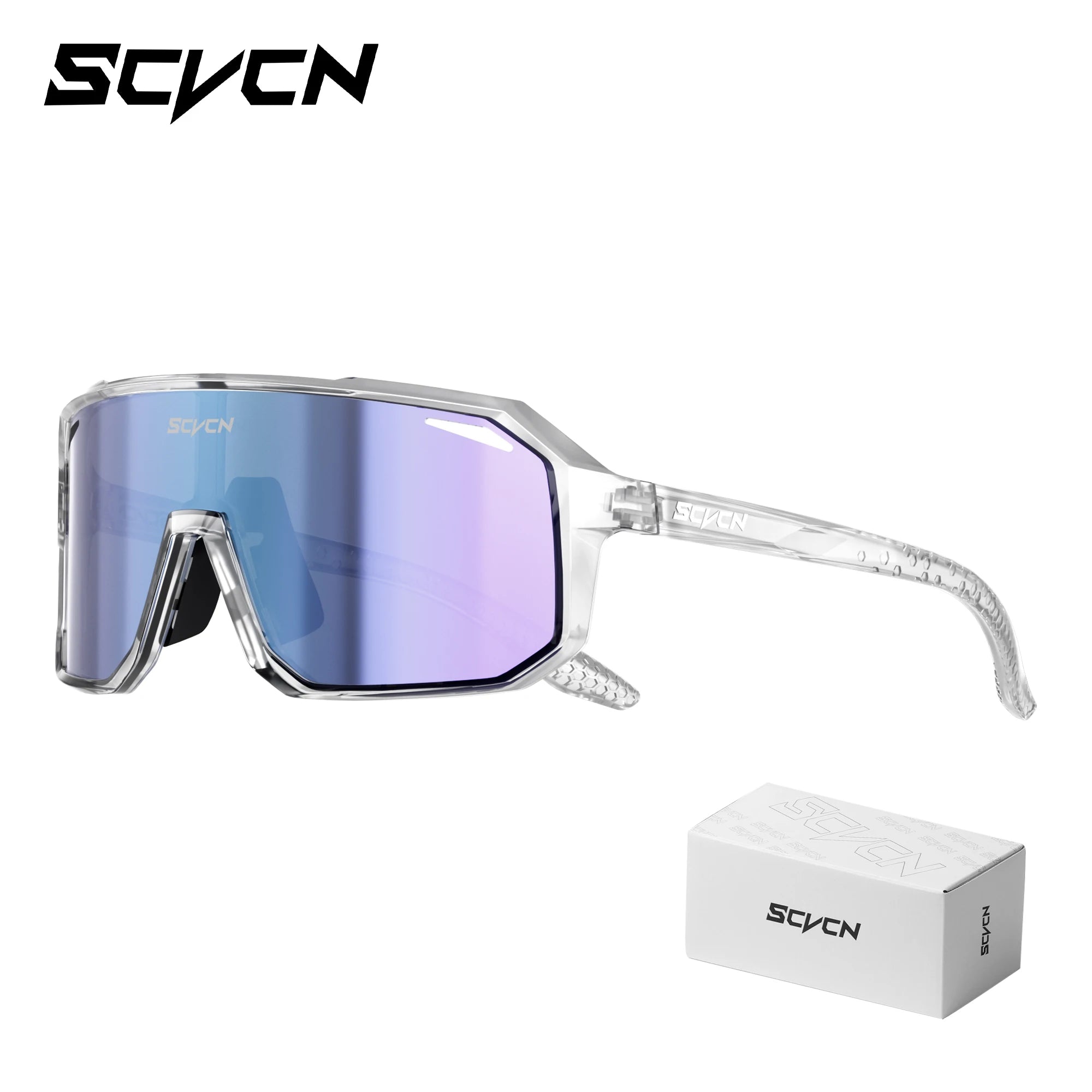 SCVCN New Riding Cycling Sunglasses Outdoor Sports Running Goggles Men's Mtb Bicycle Glasses Women Cycling Eyewear 1 Lens