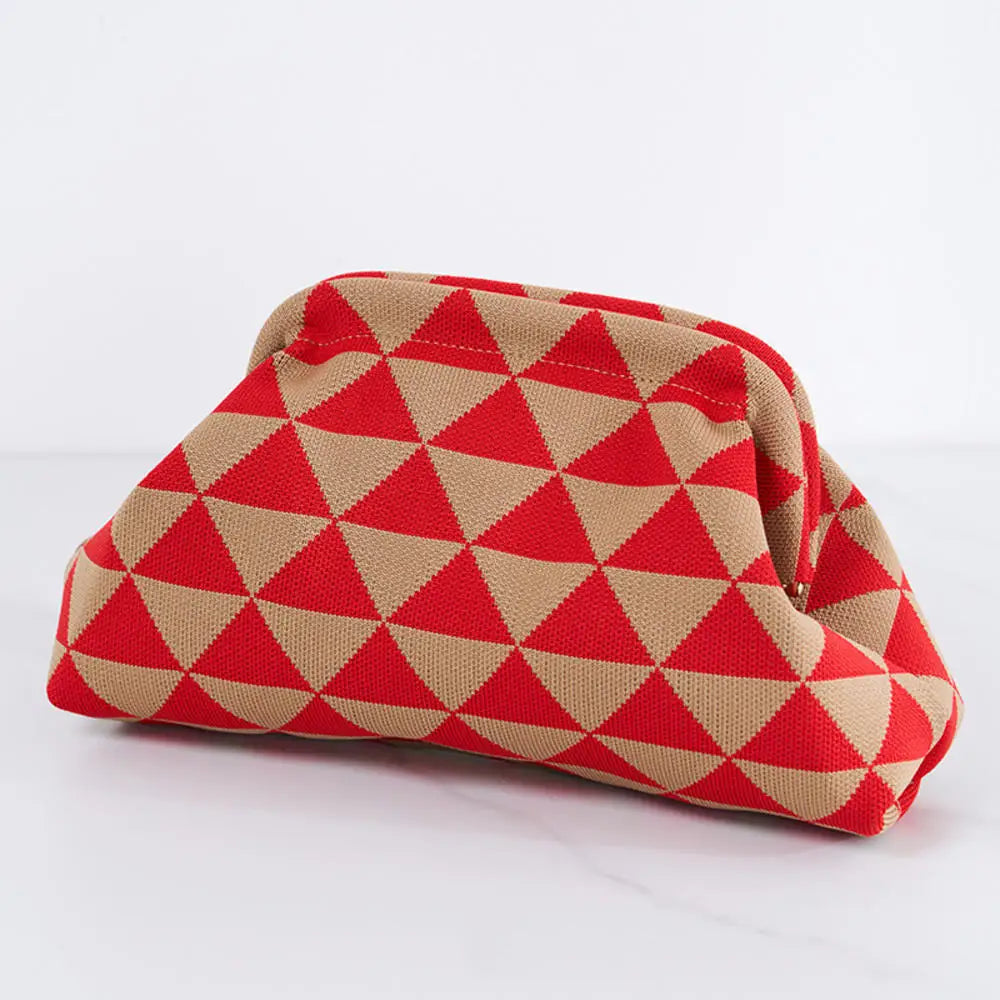 Striped Polyester Clutch Bag Small — Multicolor | KIMLUD