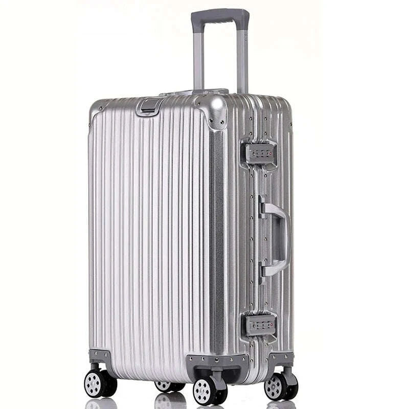 KIMLUD, 100% Aluminum Suitcase Cabin 20/26/30 inch TSA Customs Lock Aluminum Carry on Luggage Metal Hard Trolley Case Travel Suitcases, KIMLUD Womens Clothes