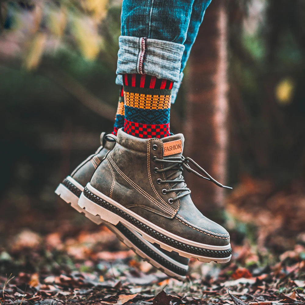 Sheep's Wool Winter Socks Thick Warm Retro Style — Colorful | KIMLUD