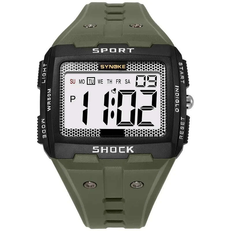 KIMLUD, SYNOKE Big Numbers Full Size Digital Watch Easy to Read 5ATM Water Resistant Electronic Wristwatch Countdown Clock Reloj Hombre, KIMLUD Womens Clothes