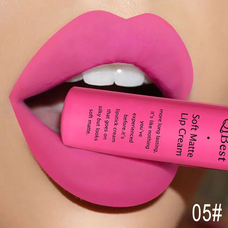 Matte Liquid Lipstick Velvet Finish Waterproof Long-Lasting Lip Stain — Red | KIMLUD