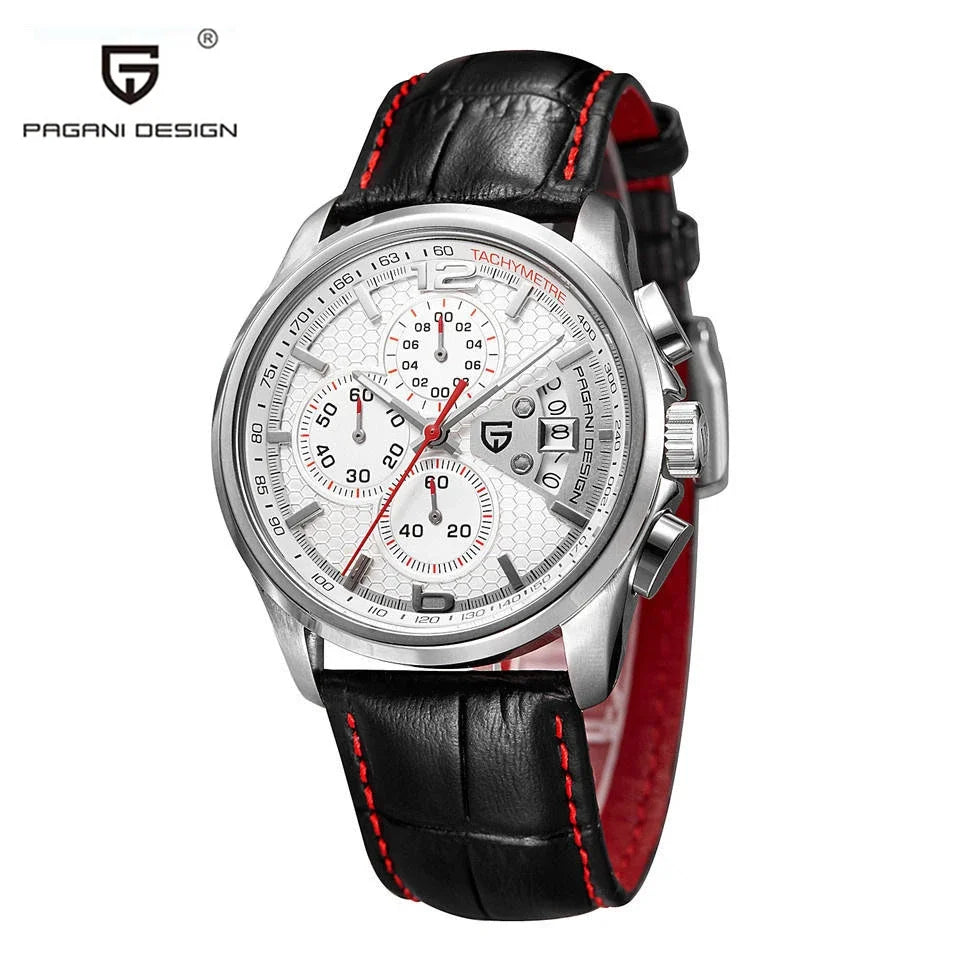 Premium Military Leather Quartz Watch — Black | KIMLUD