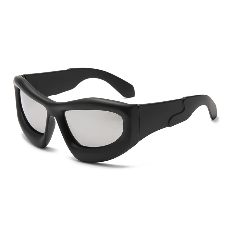 Acetate Sunglasses Large Frame Punk Style — Black | KIMLUD