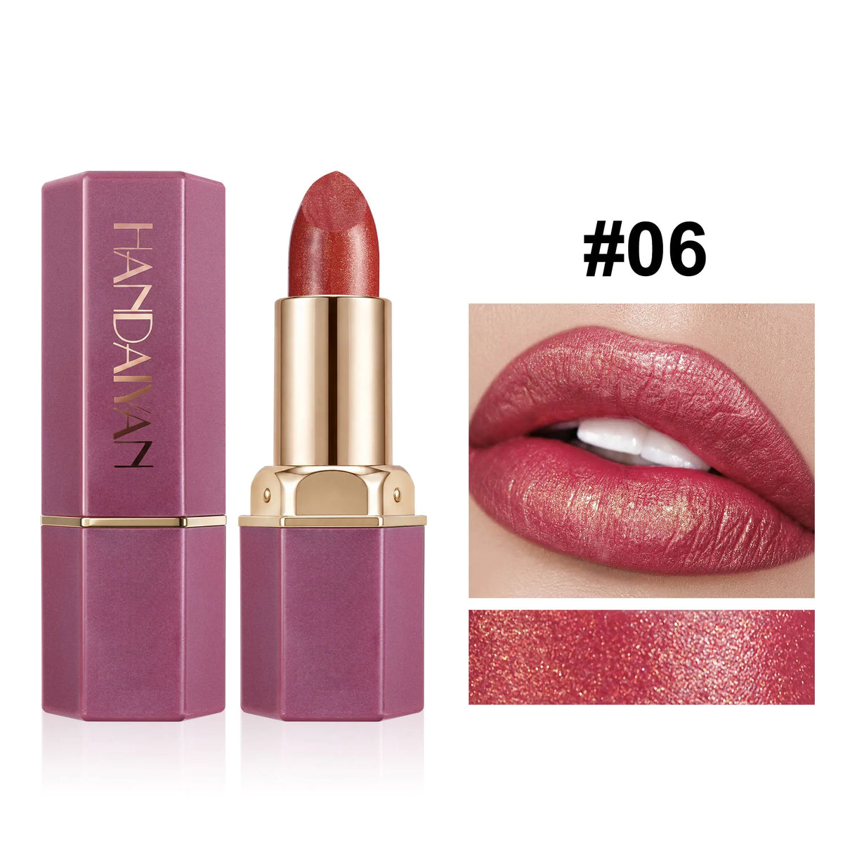 Lipstick – Waterproof – Matte Finish – Metallic Red | KIMLUD