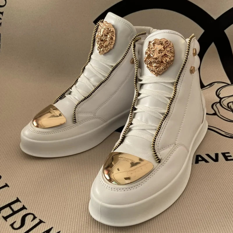 High-Top Zip-Decorated Sneaker With Breathable Mesh Lining — Black | KIMLUD