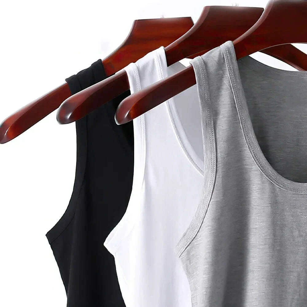 KIMLUD, Men Vest Pure Cotton Breathable Solid Motion Men’s Underwears Cotton Undershirts L-4XL Waistcoat For Men Sports Fitness Vest, KIMLUD Womens Clothes