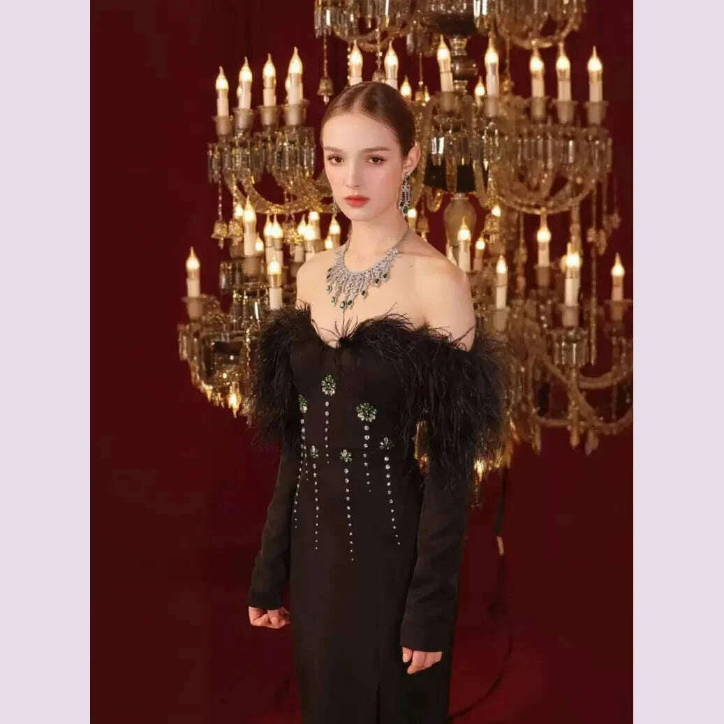 new-women-sexy-long-sleeve-feather-crystal-diamonds-black-knitted-long-bandage-dress-cut-out-elegant-evening-club-party-dress-kimlud-kimlud-33913156