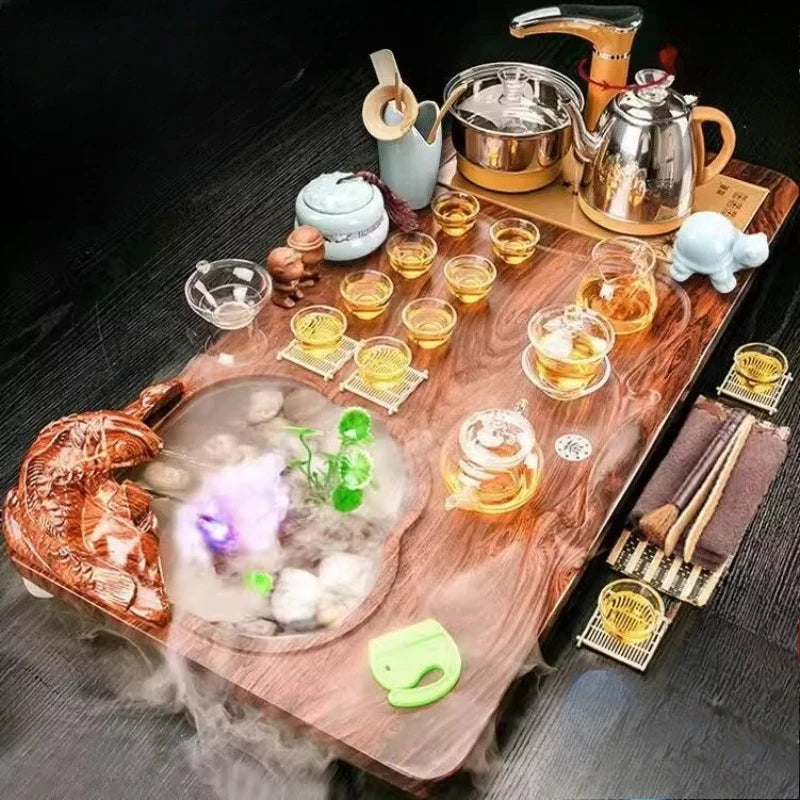 Luxury Rectangle Tea Tray Hospitality Ceremony Serving Accessories Drainage Tea Tray Chinese Kung Fu Bandejas Home Decorationgs