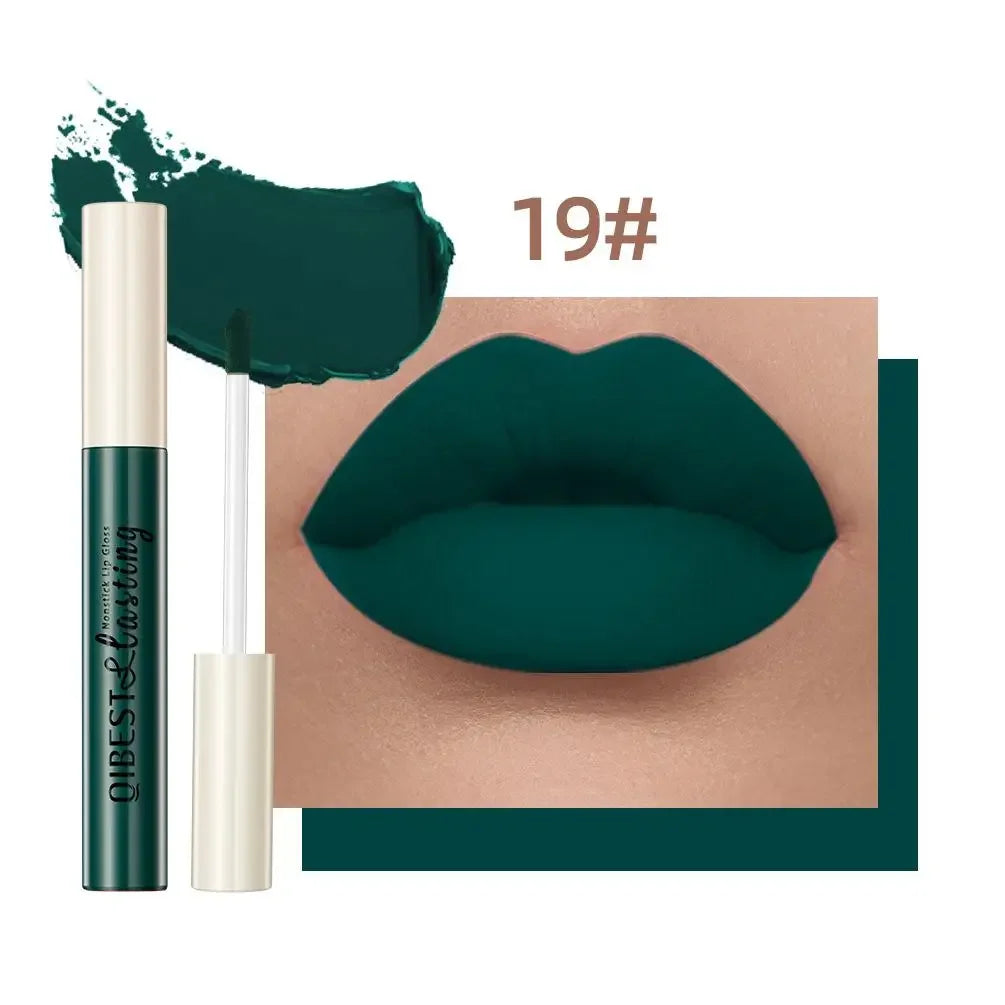 Nude Matte Lip Gloss 24 Colors Long-lasting Velvet Lipstick Waterproof Non-stick Cup Sexy Red Dark Lip Tint Makeup Cosmetic