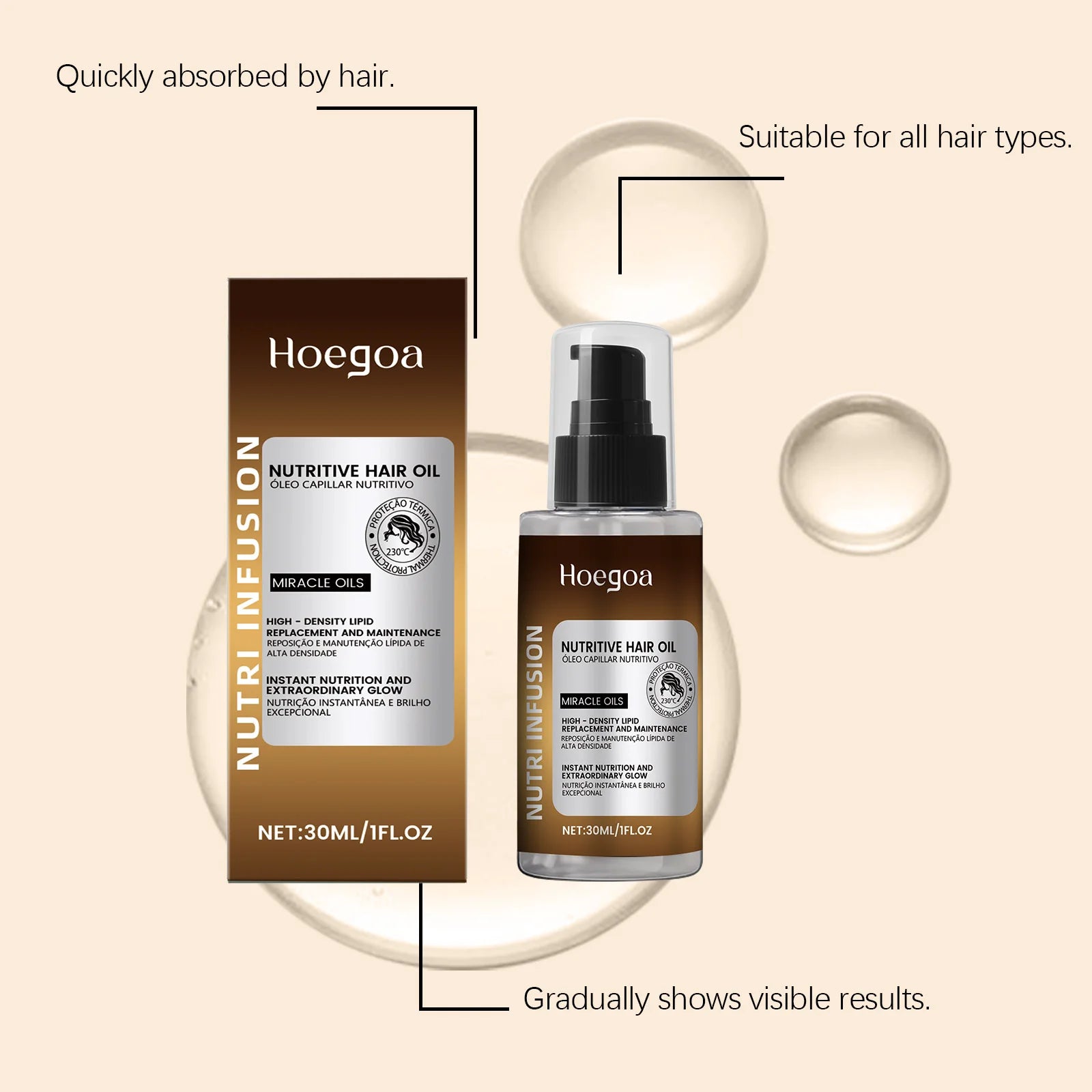 Argan Oil Hair Serum Calms Frizz, Adds Glassy Shine, And Provides Heat Protection — Warm Amber | KIMLUD