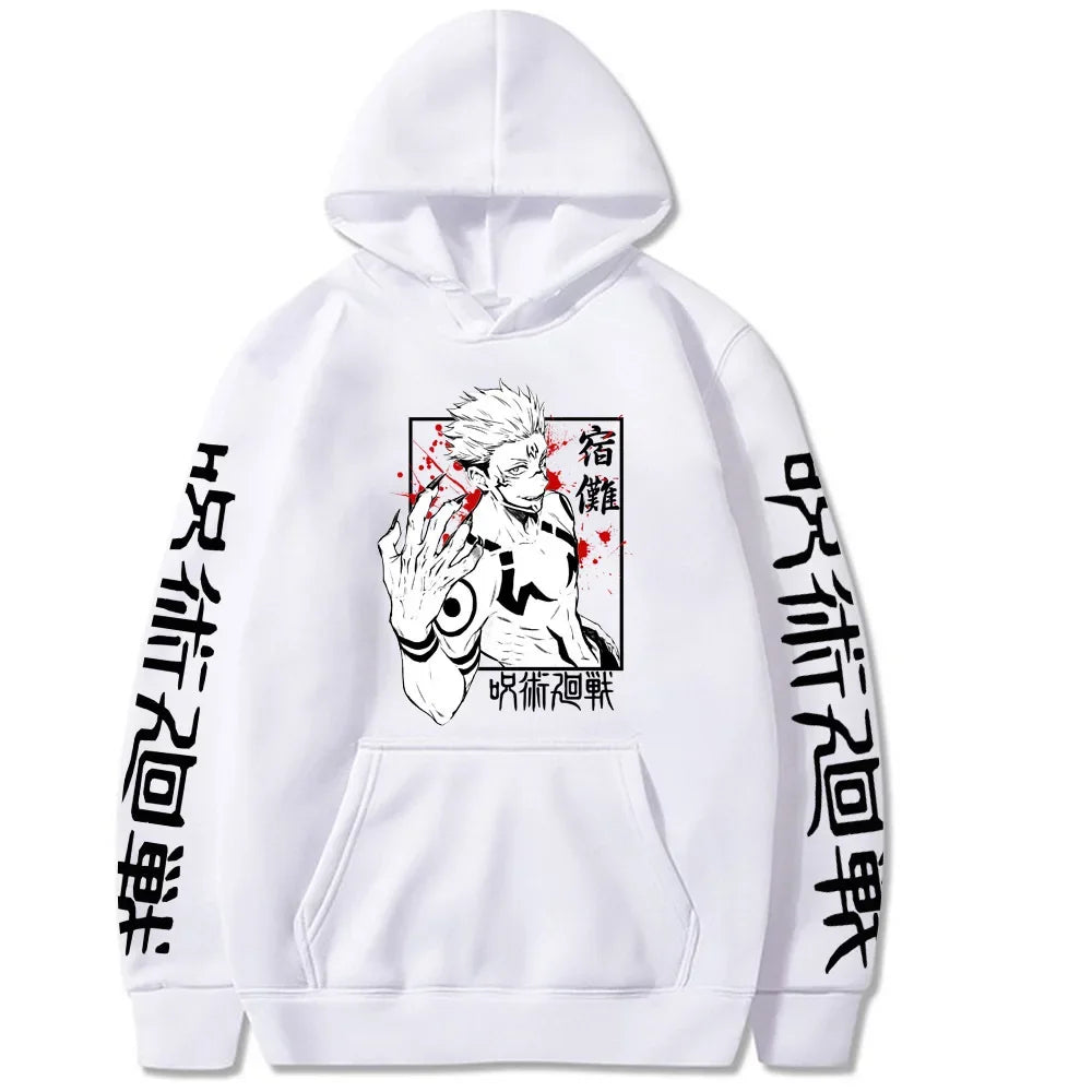 Hoodie – Graphic Sukuna Print – Knit – | KIMLUD