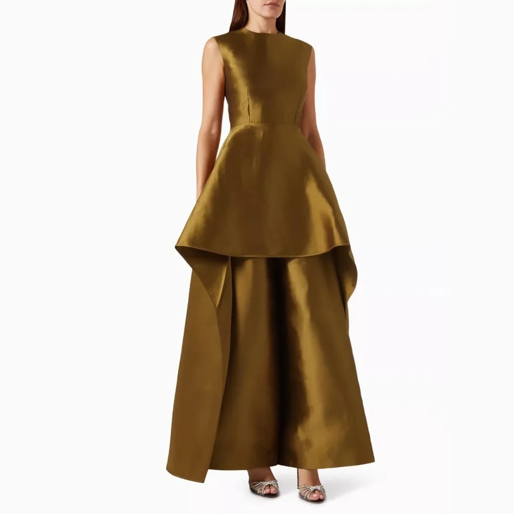 Bespoke Dress – Scoop Neck – A-Line Satin | KIMLUD