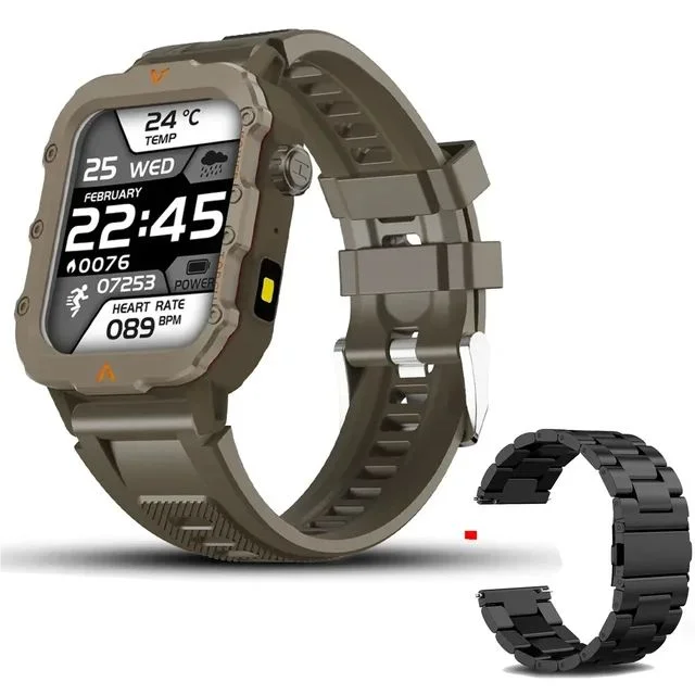 2025 Smartwatch Military Outdoor Sports Watches For Man Woman LED Flashlight Health Monitoring 1.73 inch Bluetooth Watches New