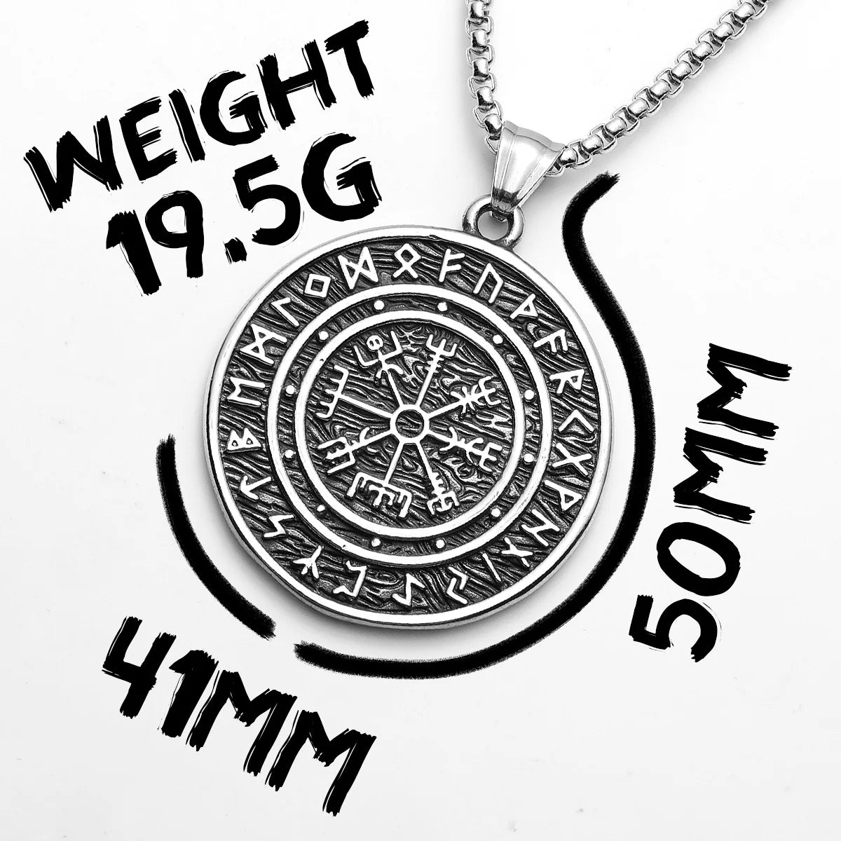 Viking Compass Rune Men Necklaces With Pendant Stainless Steel Jewelry For Male Women Punk Hip Hop Accessories Gifts Wholesale
