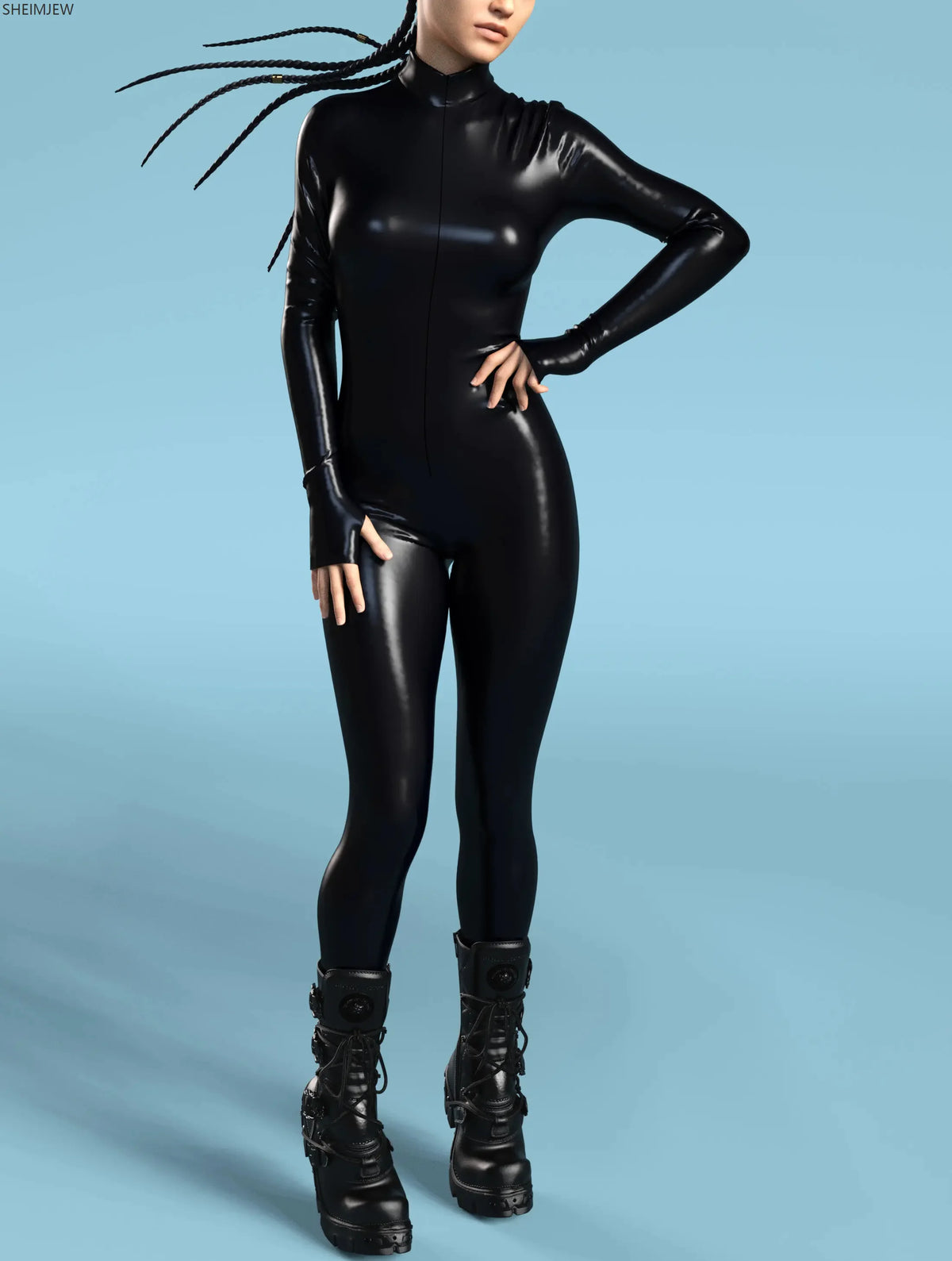 Jumpsuit – Zentai Silhouette – Polyester – Black | KIMLUD