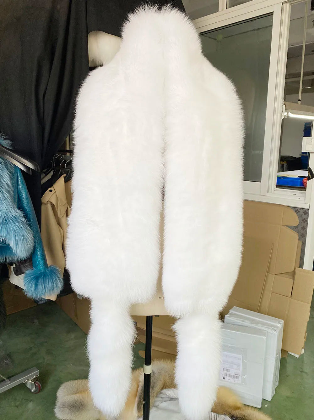 KIMLUD, YOLOAgain 2025 Winter Warm Luxury Real Fox Fur Scarf Women Natural Fox Fur Scarf Shawl Female, KIMLUD Womens Clothes