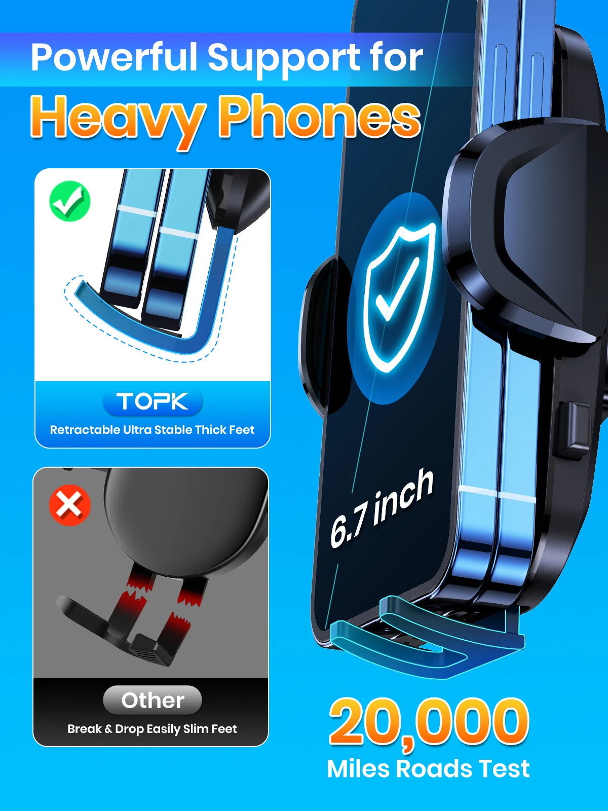 Car Phone Holder – 360 Degree Rotation – Universal Mount | KIMLUD