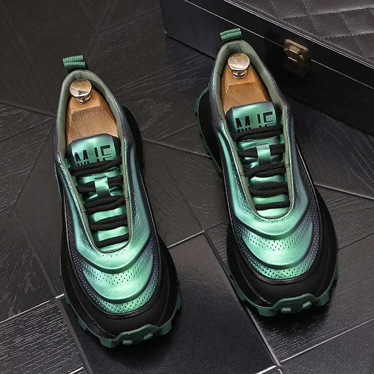 KIMLUD, Male trend fashion personality colorful casual shoes Korean version platform color matching versatile dad sports shoes, KIMLUD Womens Clothes