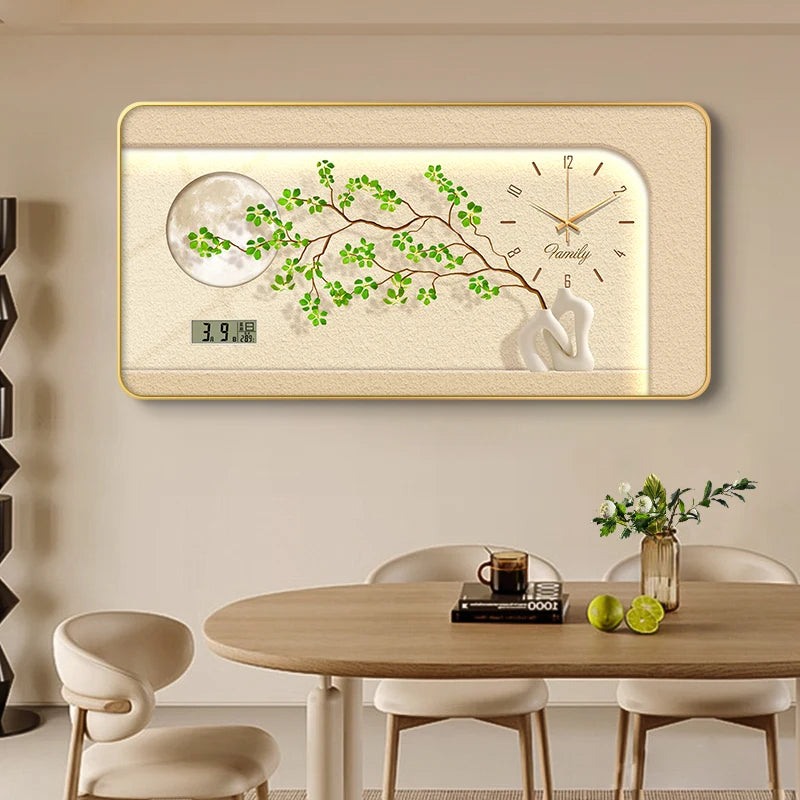 Acrylic Nordic Wall Clock Geometric Frame — Ivory-Cream | KIMLUD