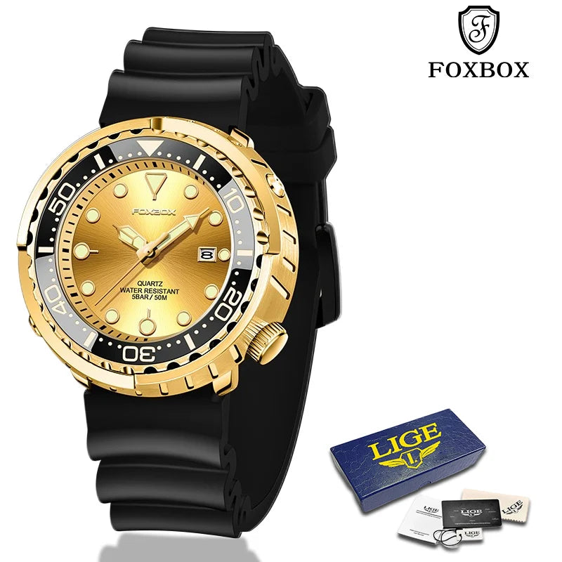 New Watch For Men Fashion Silicone Belt Chronograph Sport Wristwatch 50M Waterproof Luminous Dive Male Clocks Relogio Masculino