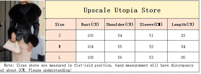 Black Faux Fur Collar Leather Jacket Elegant Lapel V-neck Waist Cinching Long-sleeved Short Coats Lady Winter Commute Coat 2025