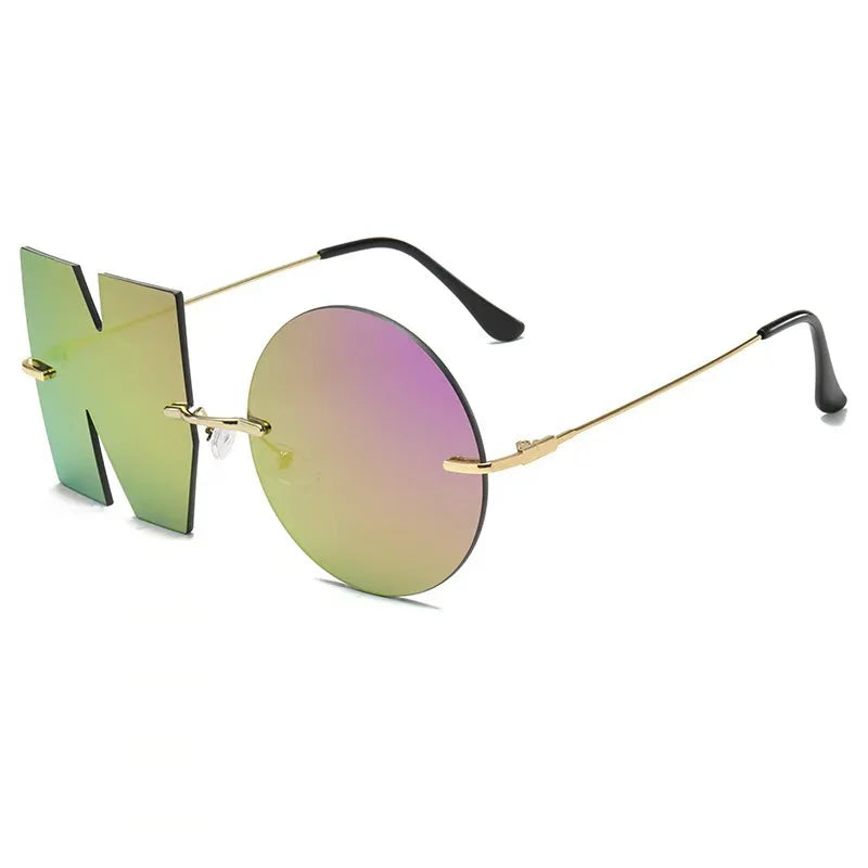 Metal Alloy Sunglasses Alien Glasses Colorful Lenses — Multicolor | KIMLUD