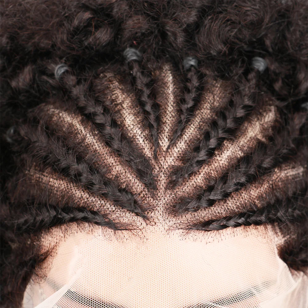 Lace Front Wig – Afro Puff Kinky Curly 13x4 – 98% Human Hair | KIMLUD