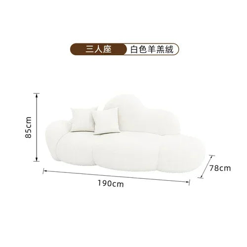 Lambswool Modern Sofa Mid Century Luxe Comfort Quiet Luxury Upholstery — White | KIMLUD