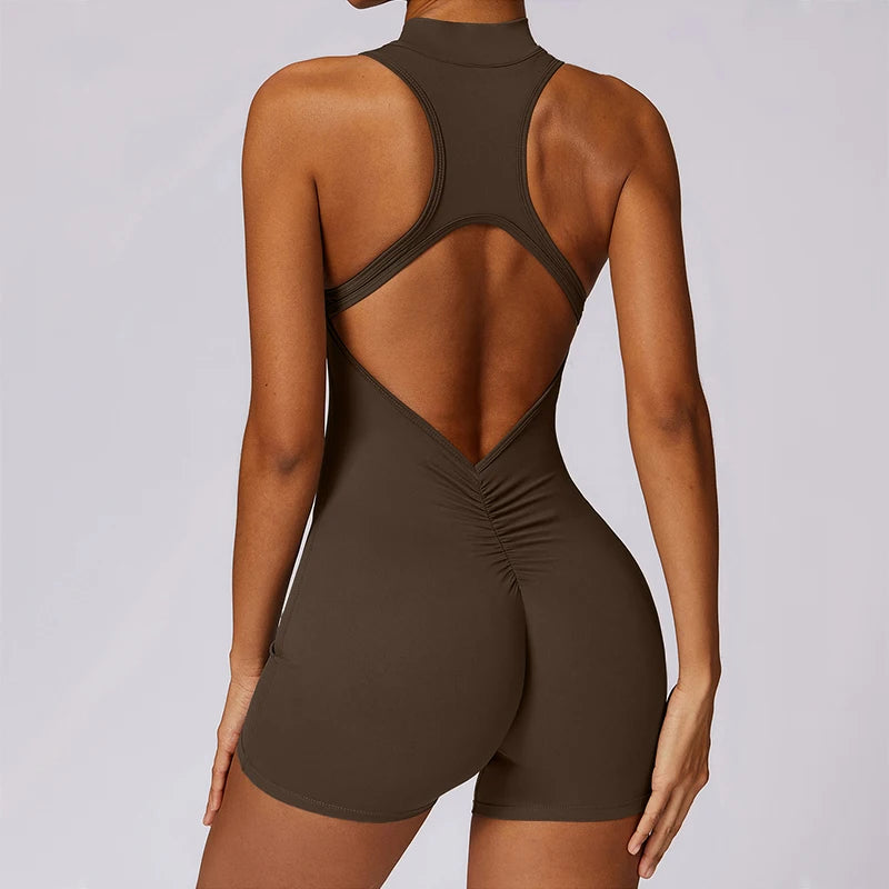 Jumpsuit – Backless Scrunch Sporty – Nylon Elastane – Slim Fit | KIMLUD
