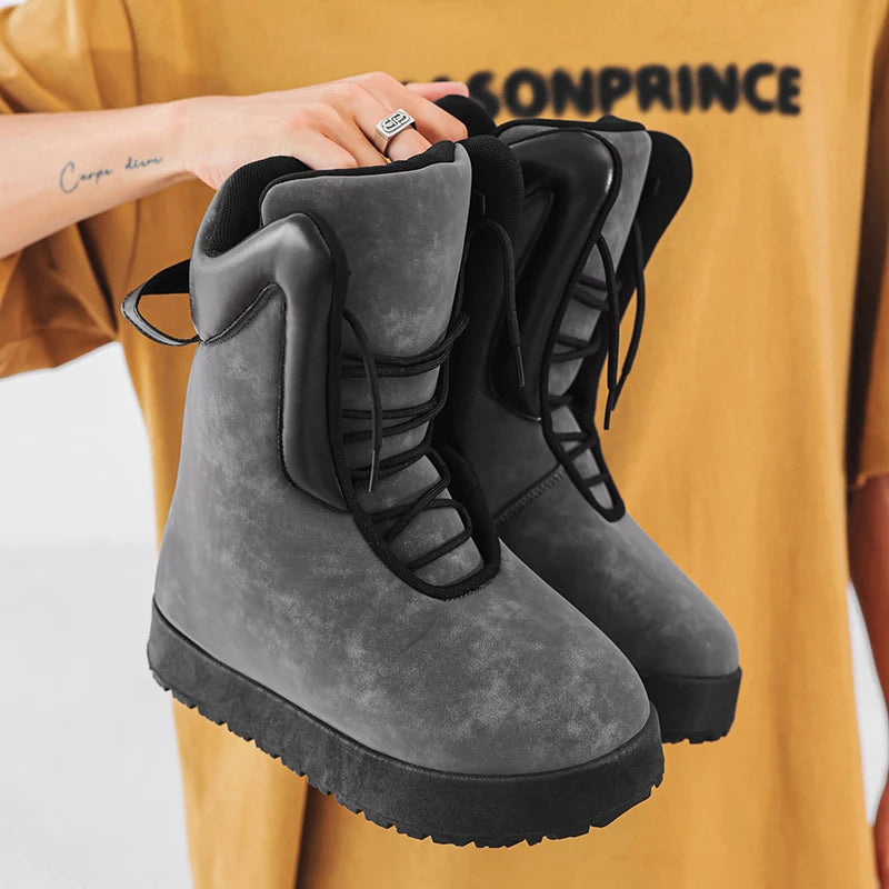 Mens Boots Fashion High Top Shoe Outdoor Casual Bare Boots Motorcycle Shoes Hiking Boot Sports Thick Soles Comfort Durable Lacs