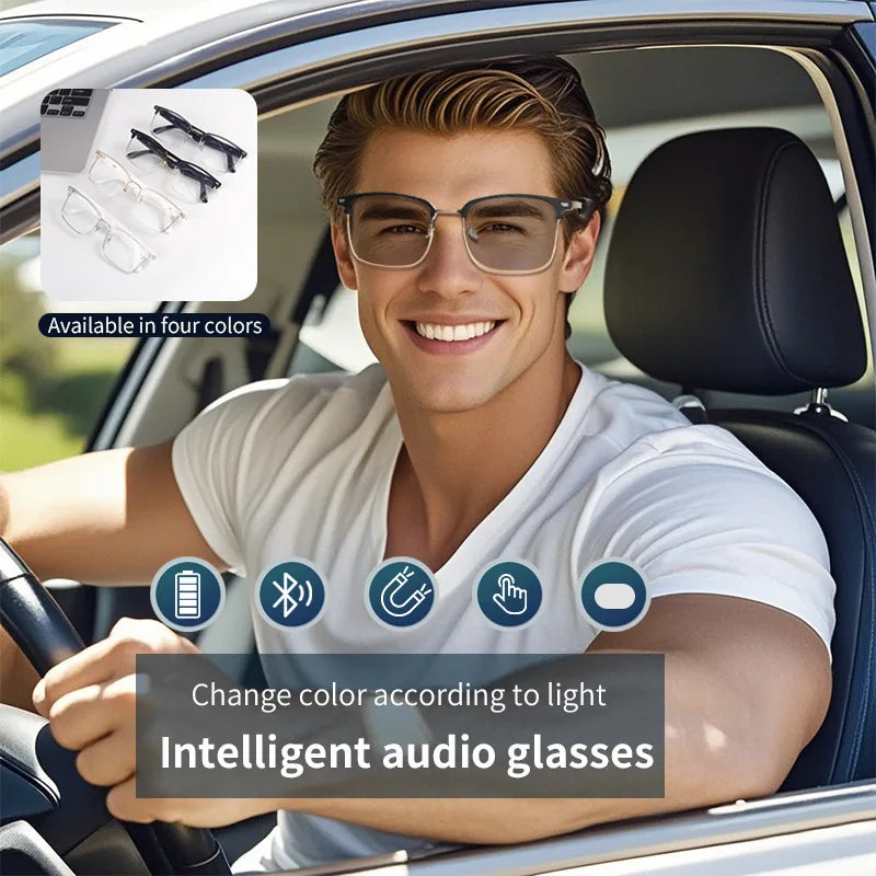 2025 NEW Smart Translation AI Glasses Multi Language Translation Voice Assistant Magnetic Charging Audio Call Smart SunGlass