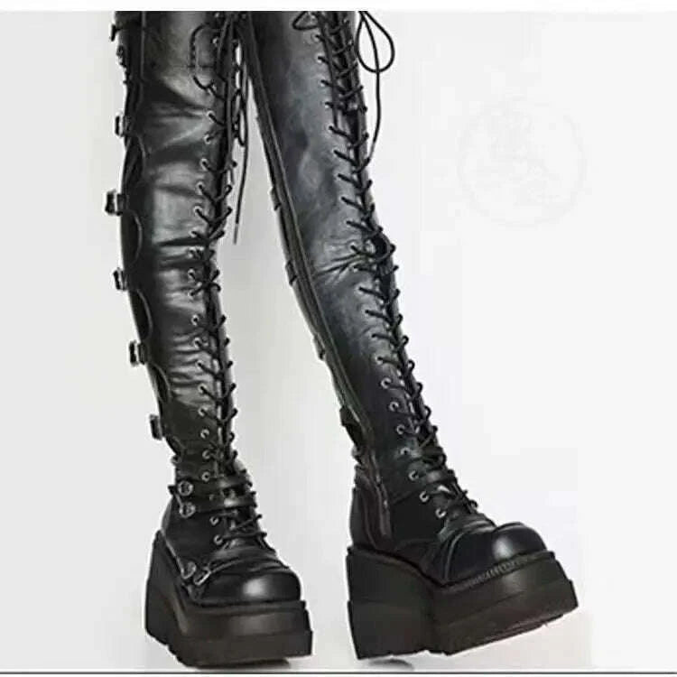 brand-design-big-size-43-shoelaces-cosplay-motorcycles-boots-buckles-platform-wedges-high-heels-thigh-high-boots-women-shoeskimlud-womens-fashion-34617049