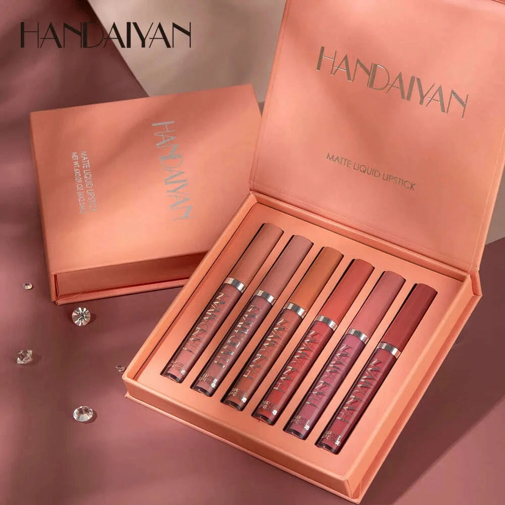 handaiyan-6pcs-liquid-velvet-matte-lip-gloss-red-lipstick-nude-makeup-women-long-lasting-waterproof-beauty-cosmetics-kimlud-kimlud-33915055